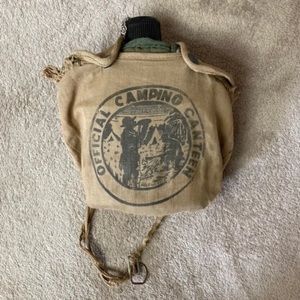 Vintage Aluminium Cowboy Trail Flask Drinks Canteen Wild West